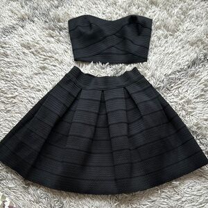 Express Black Strapless Top and Skirt Set